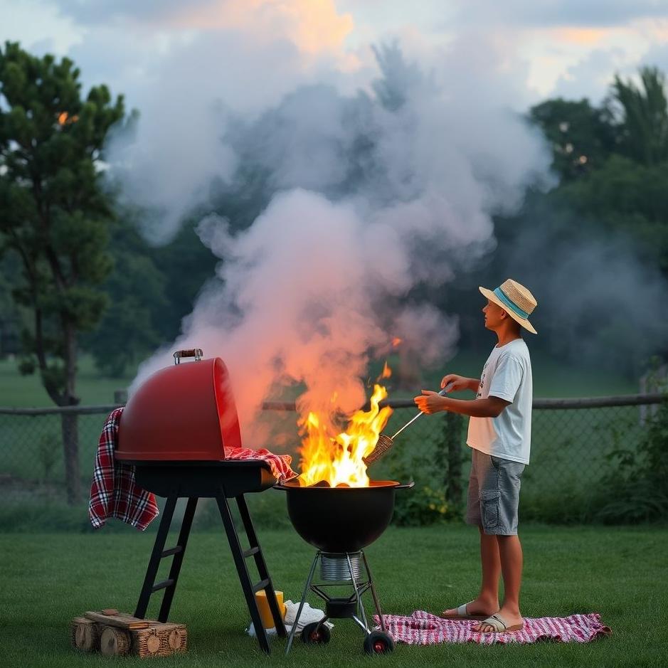 Dream : Putting out a barbecue in a dream