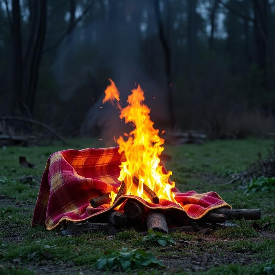 Dream : Putting out a fire with a blanket 
