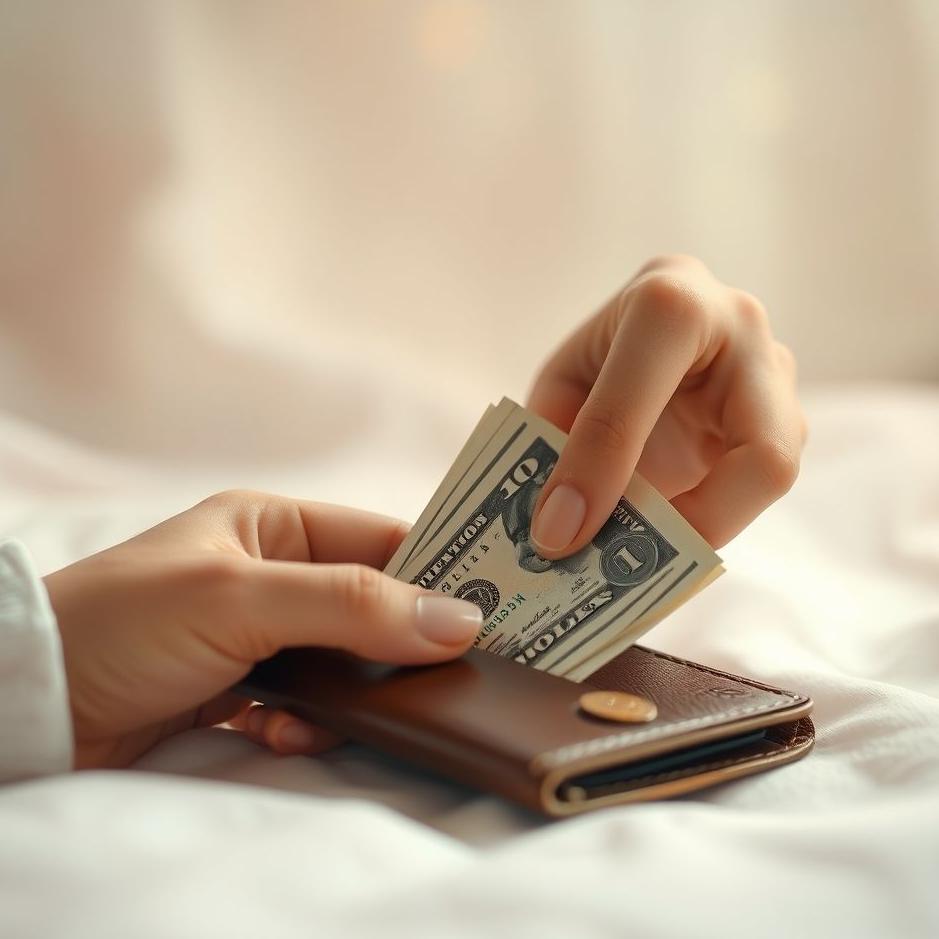Dream : Putting paper money into a wallet in a dream