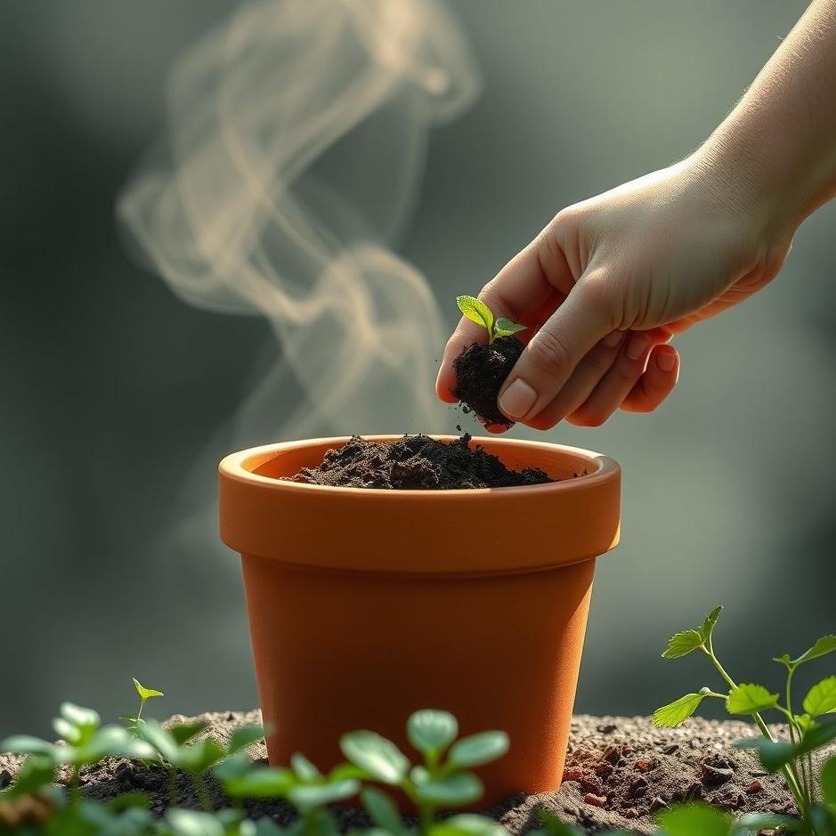 Dream : Putting soil in a flower pot in a dream
