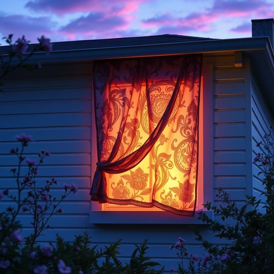 Dream : Putting up a curtain on your house in a dream