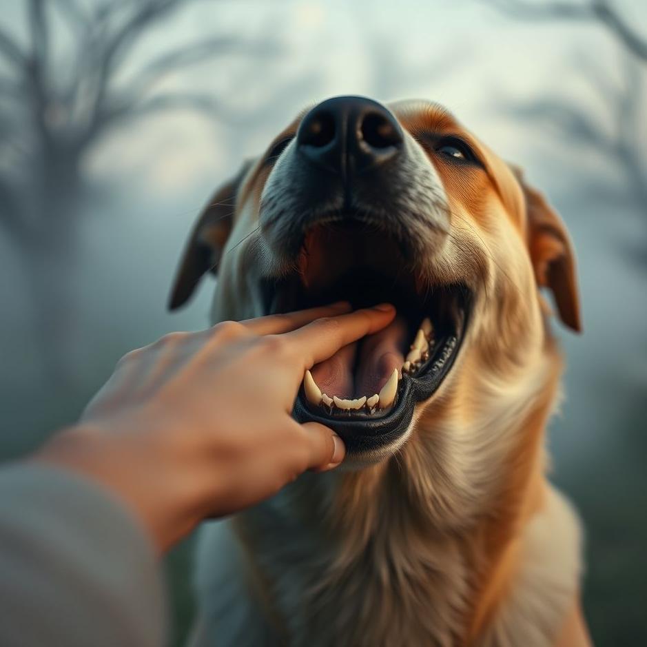 Dream : Putting your hand into a dog's mouth in a dream
