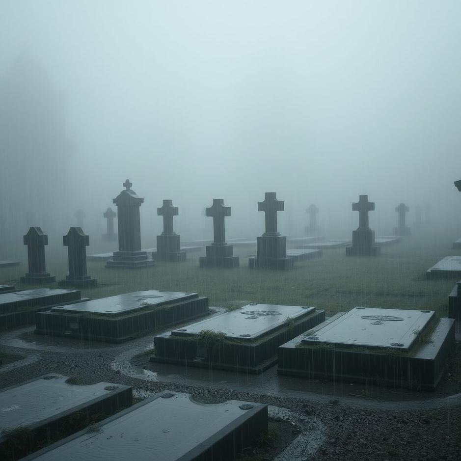 Dream : Rain in a cemetery in a dream
