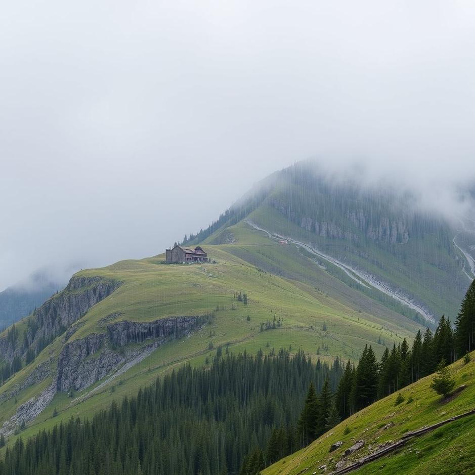 Dream : Raining on a mountain 