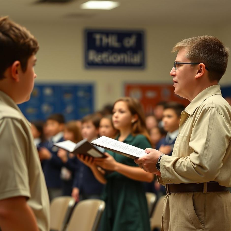 Dream : Reading the national anthem at school