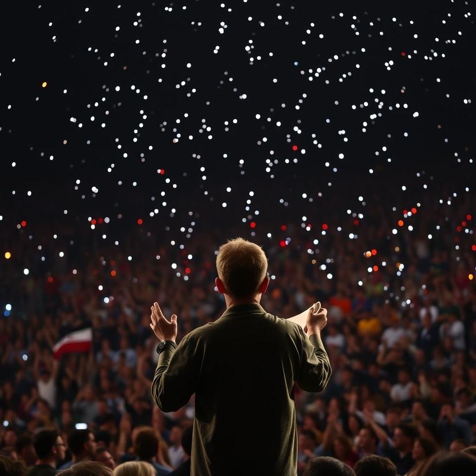 Dream : Reading the national anthem with a crowd in your dream