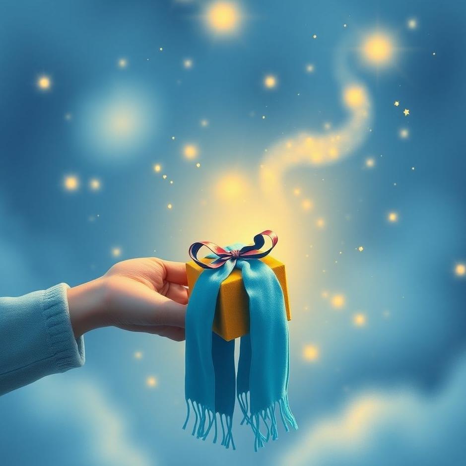 Dream : Receiving a blue scarf as a gift in a dream