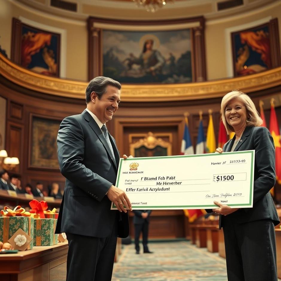 Dream : Receiving a check from the prime minister