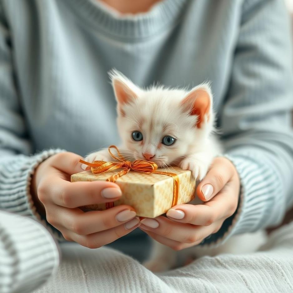 Dream : Receiving a gift for a white kitten 