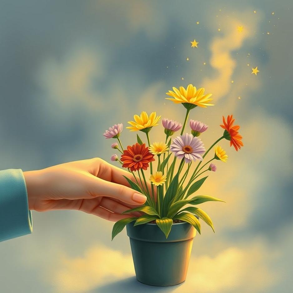 Dream : Receiving a gift of flowers in a pot in a dream