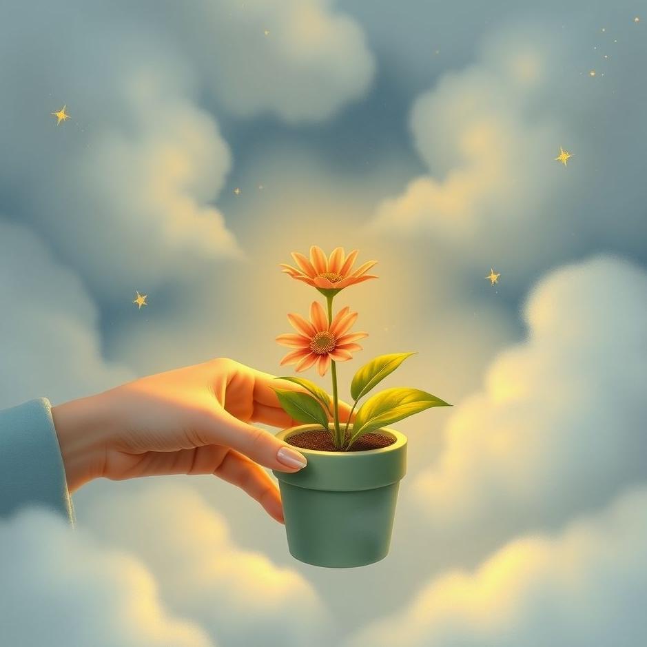 Dream : Receiving a potted flower as a gift in a dream