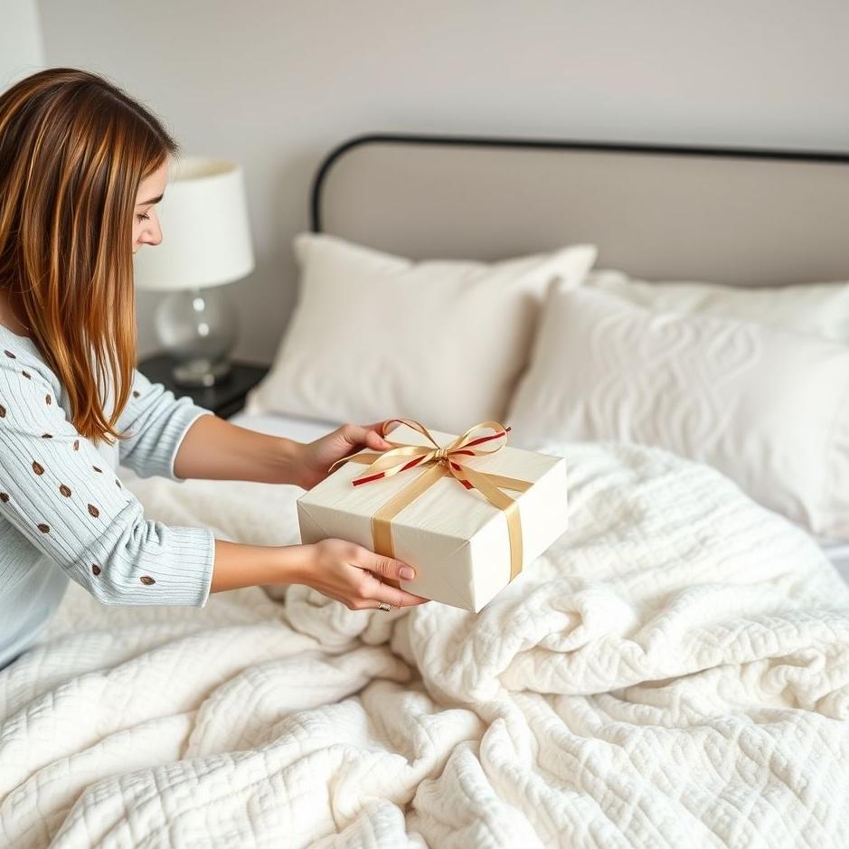 Dream : Receiving a white bedspread gift 