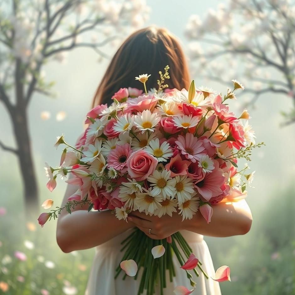 Dream : Receiving an armful of flowers in a dream