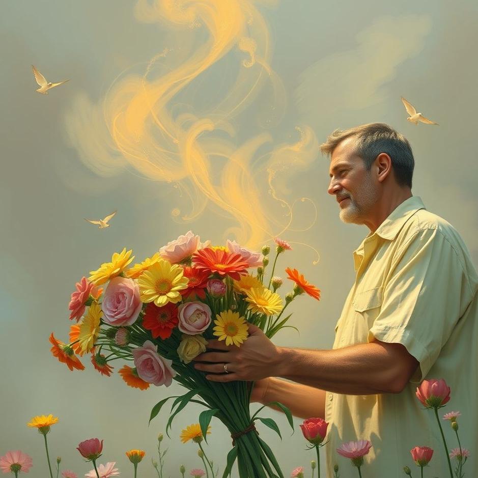 Dream : Receiving flowers from a man in a dream