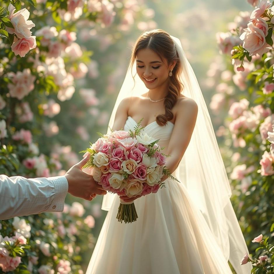 Dream : Receiving flowers from the bride in a dream