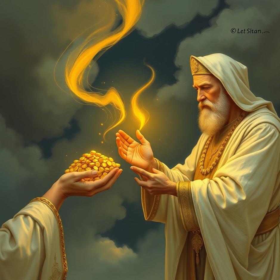 Dream : Receiving gold from a man in a dream