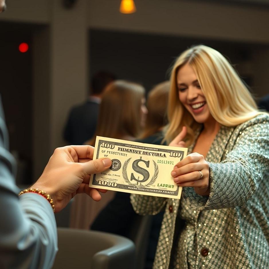 Dream : Receiving money from a celebrity 