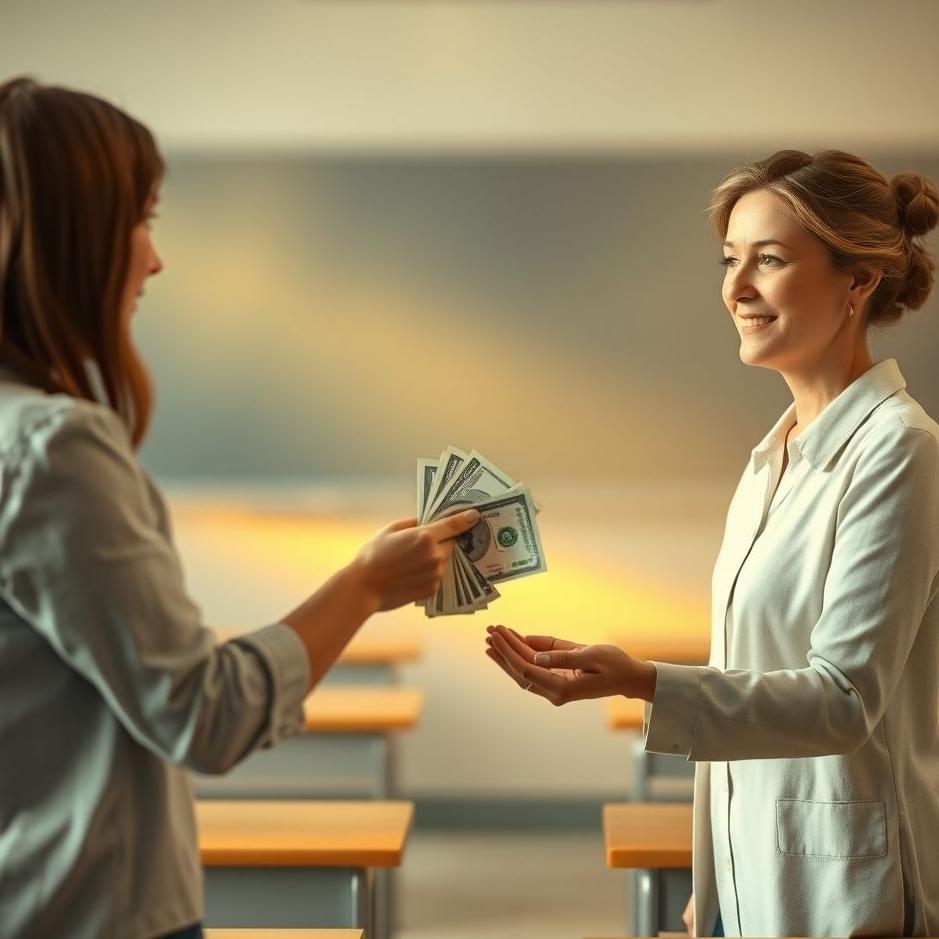 Dream : Receiving money from a teacher in a dream