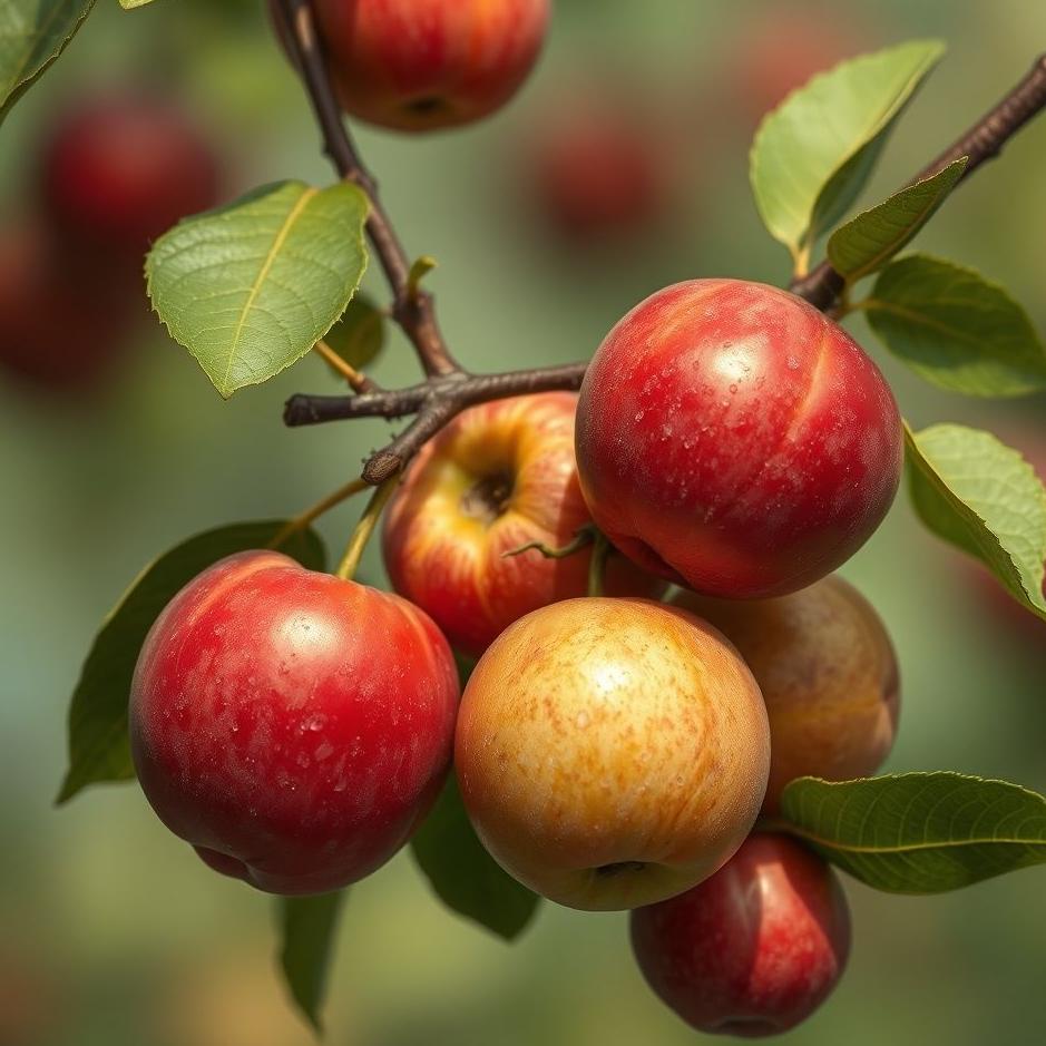 Dream : Red and green plums in a dream