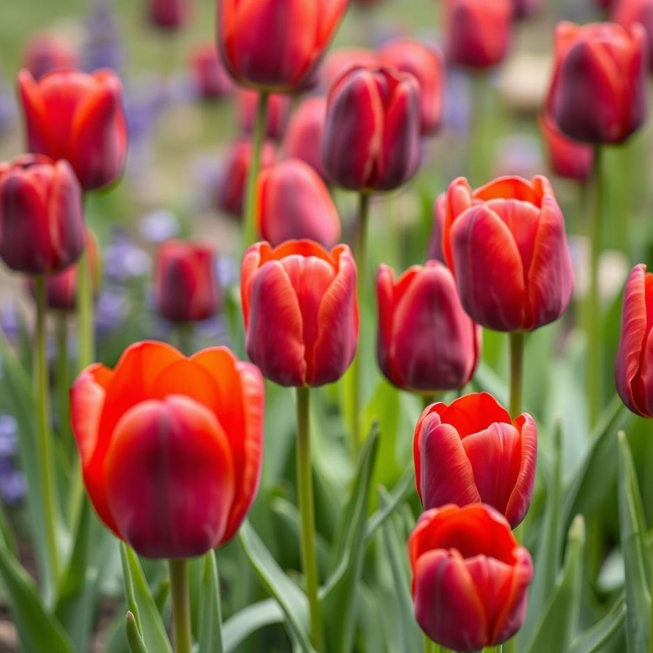 Dream : Red and purple tulips in a dream