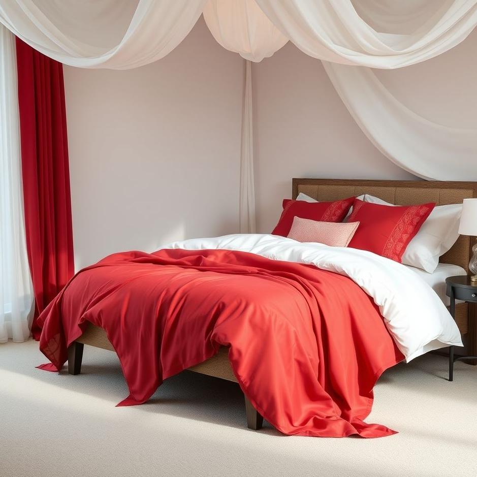 Dream : Red and white bedspread in a dream
