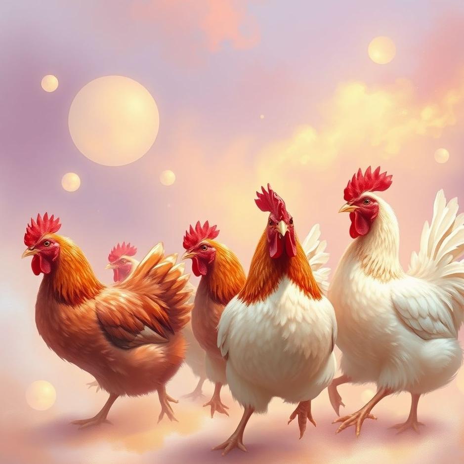 Dream : Red and white chickens in a dream