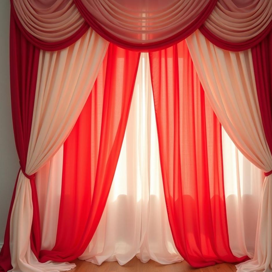 Dream : Red and white curtain in a dream