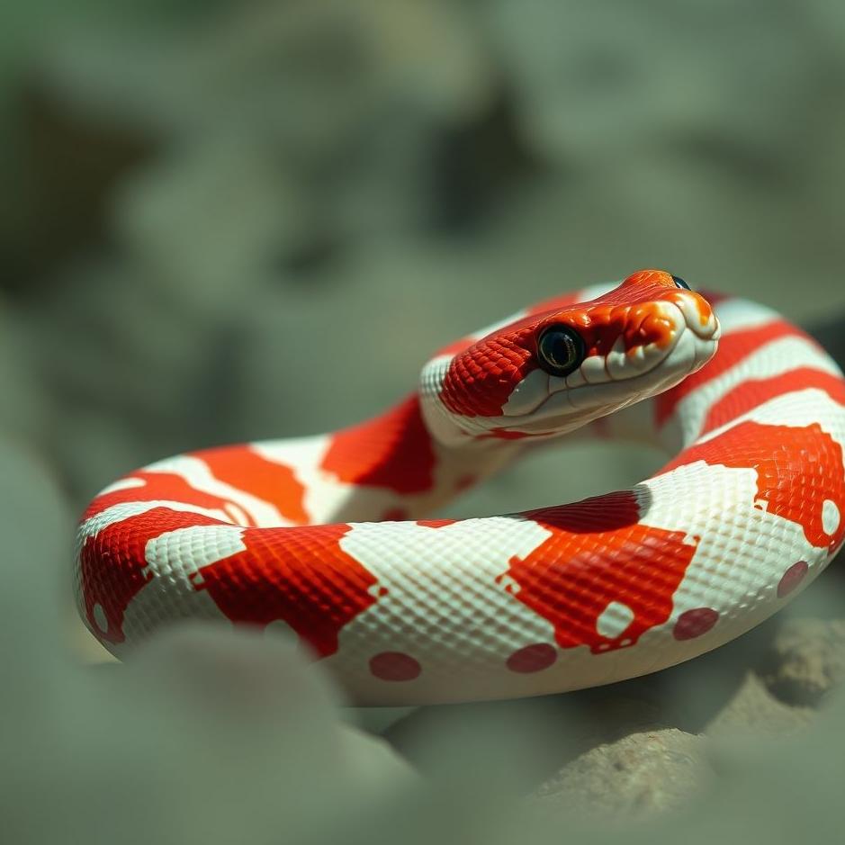 Dream : Red and white spotted snake in a dream