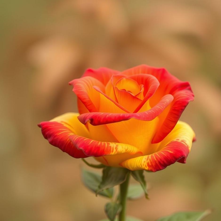 Dream : Red and yellow rose in a dream