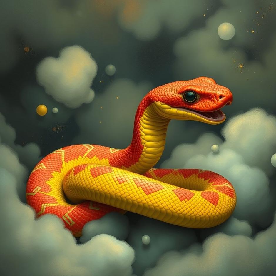 Dream : Red and yellow snake in a dream