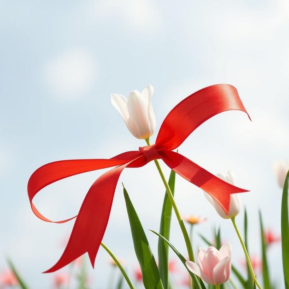 Dream : Red April ribbon in a dream