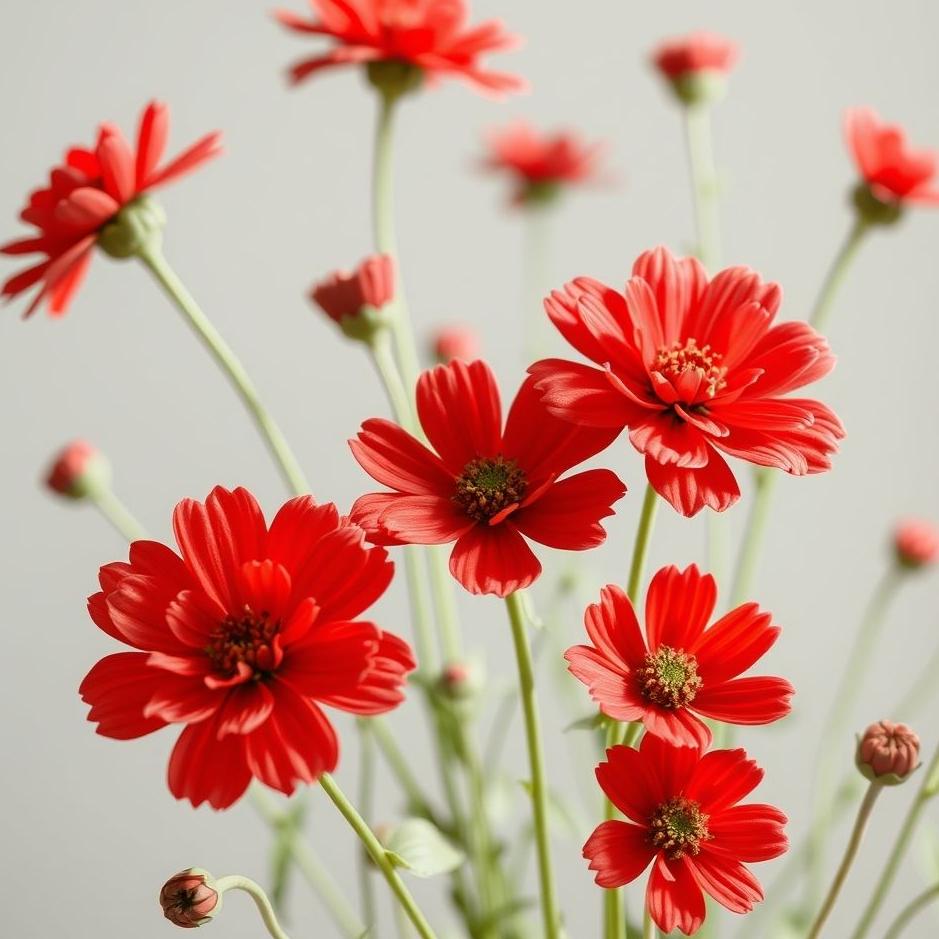Dream : Red artificial flowers in a dream