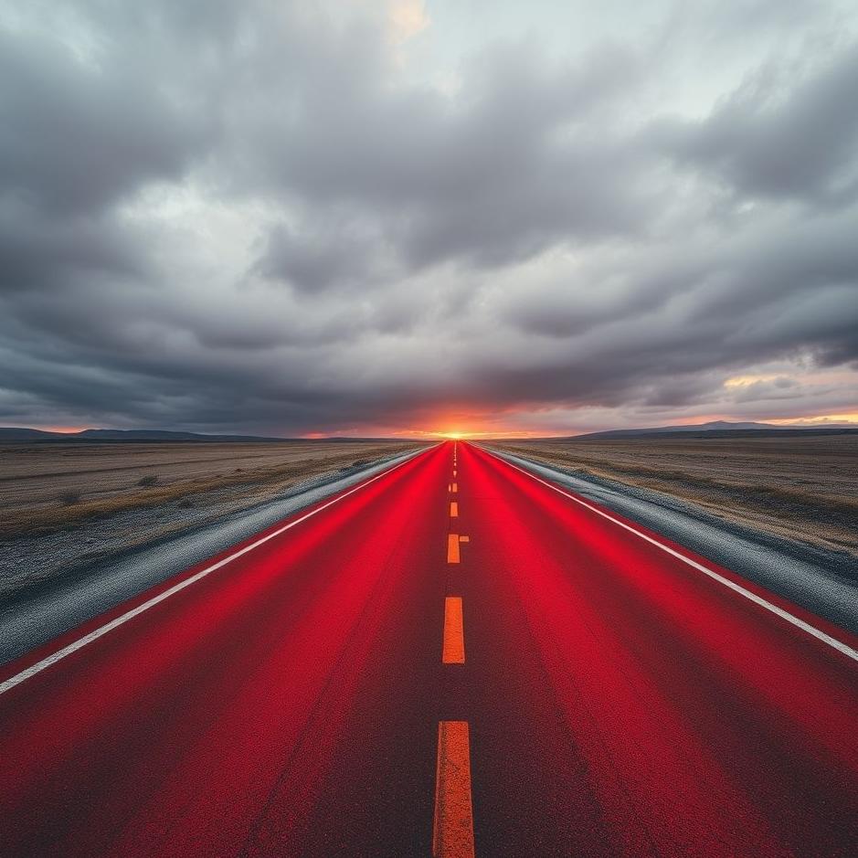 Dream : Red asphalt in a dream