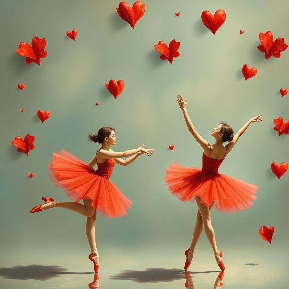 Dream : Red ballerinas in a dream