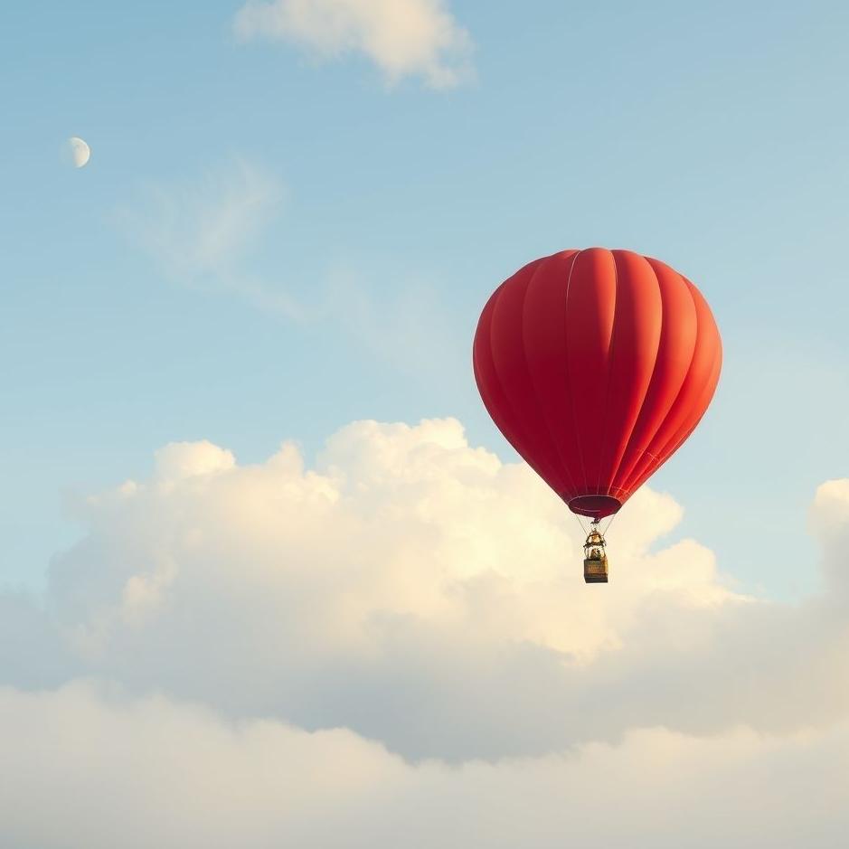 Dream : Red balloon flying in a dream