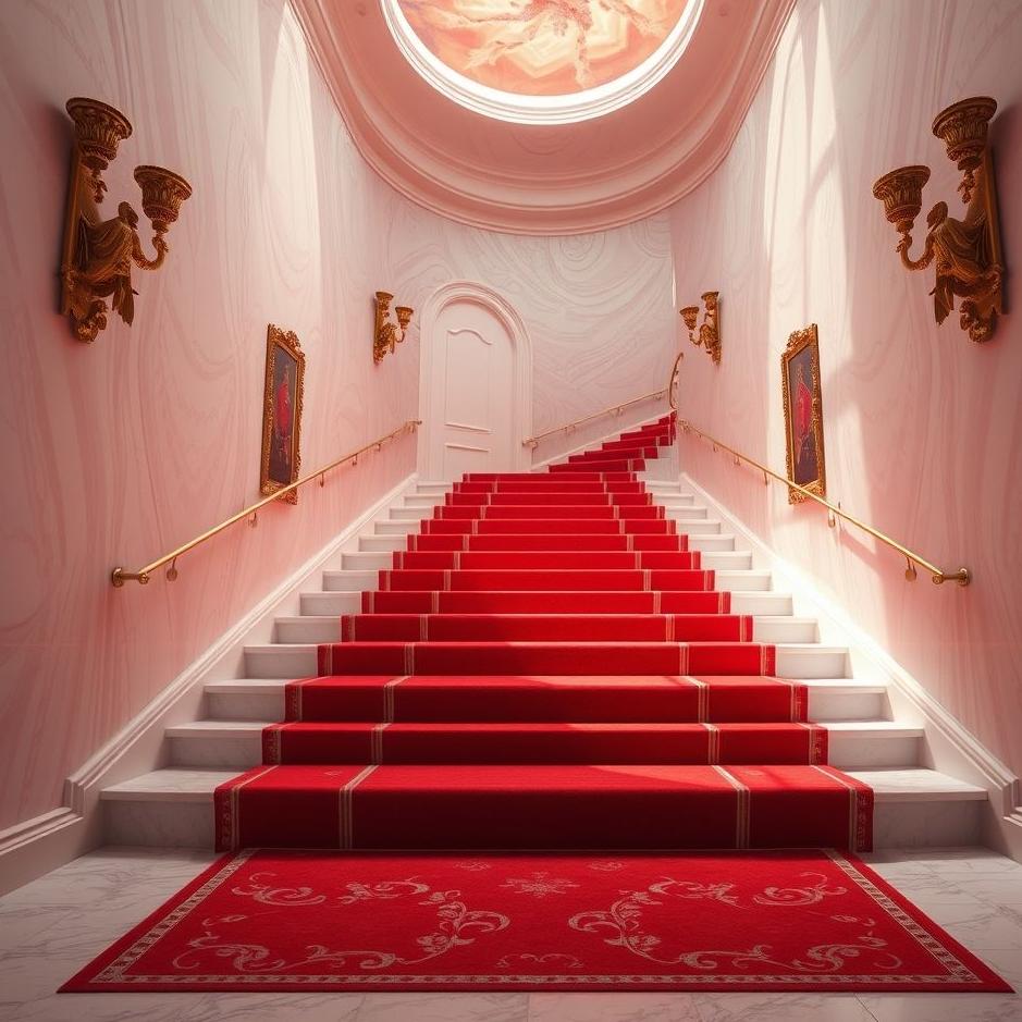 Dream : Red carpet staircase in a dream