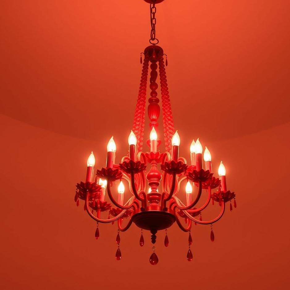 Dream : Red chandelier in a dream