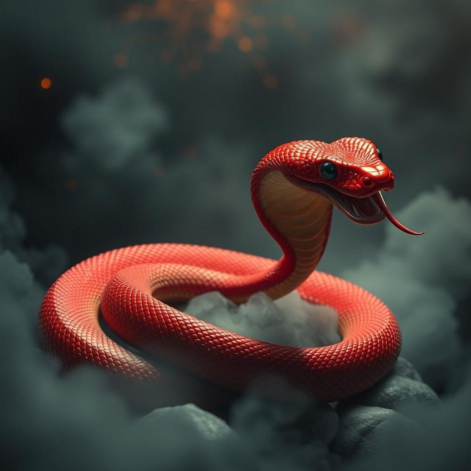 Dream : Red cobra snake in a dream