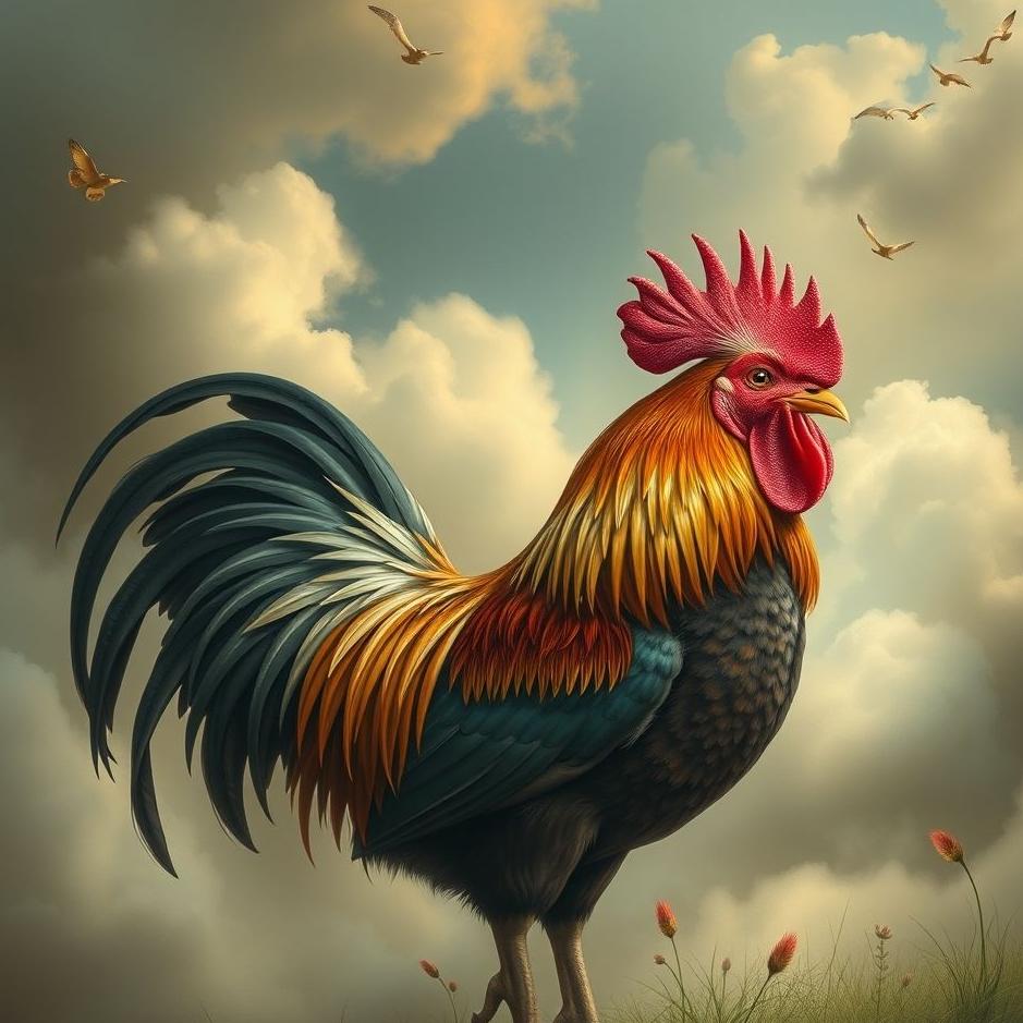 Dream : Red-crested rooster in a dream