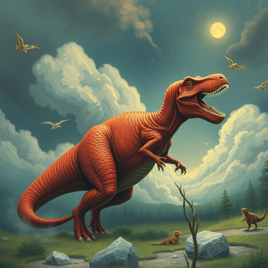 Dream : Red dinosaur in a dream