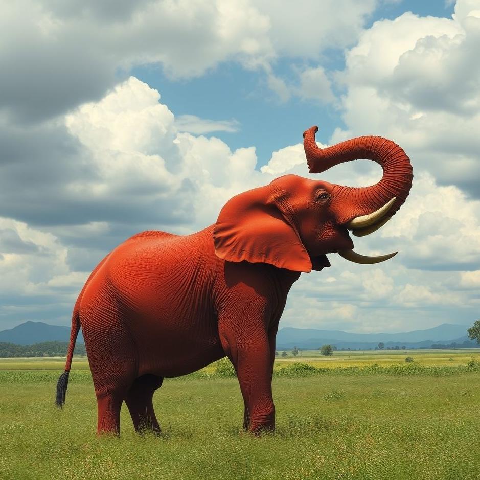 Dream : Red elephant in a dream