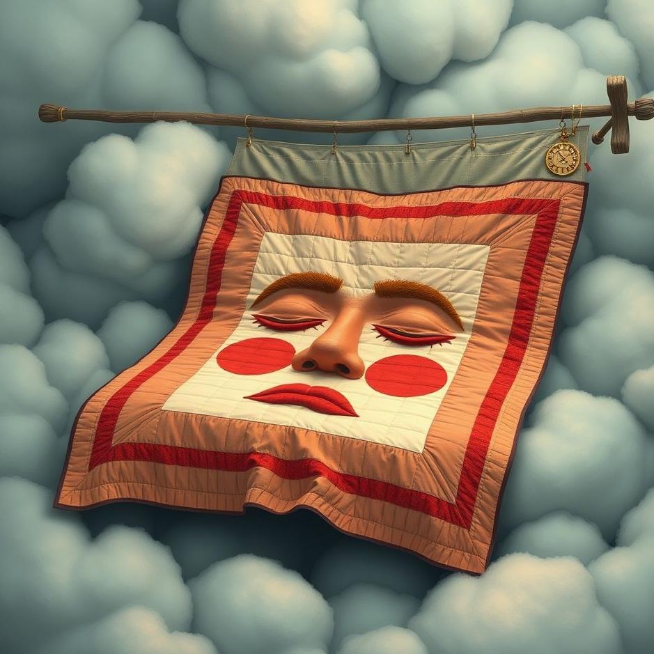 Dream : Red-faced quilt in a dream