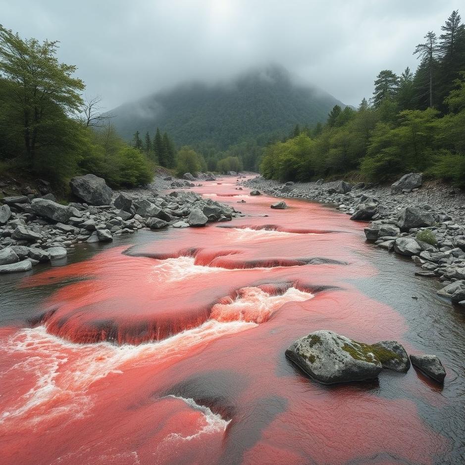 Dream : Red flowing river in a dream
