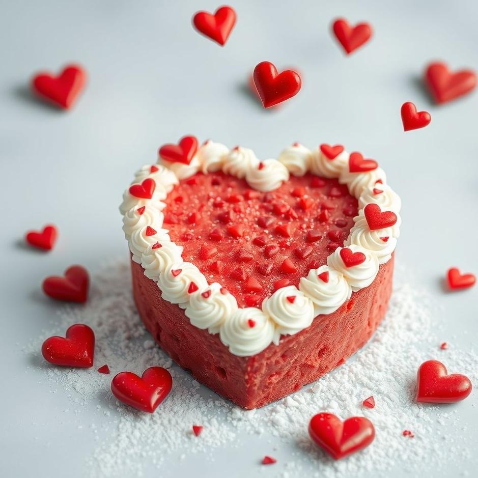 Dream : Red heart cake in a dream