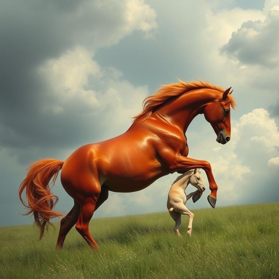 Dream : Red horse giving birth in a dream