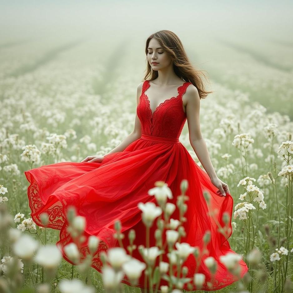 Dream : Red lace dress in a dream