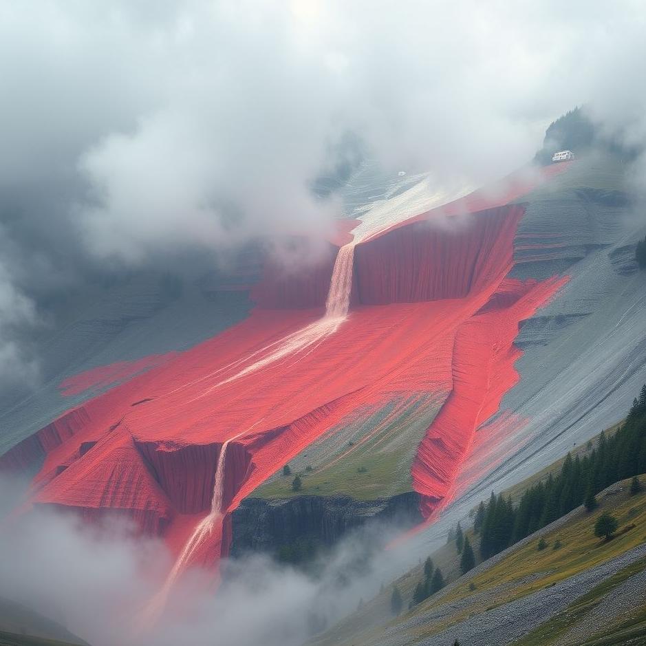 Dream : Red landslide in a dream