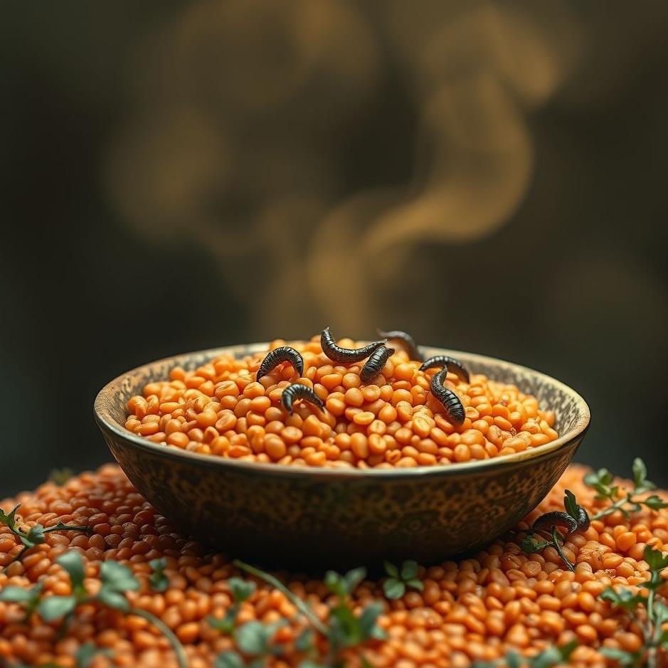 Dream : Red lentils with worms in a dream
