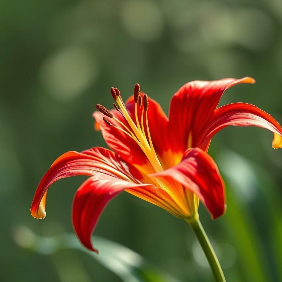 Dream : Red lily flower in a dream