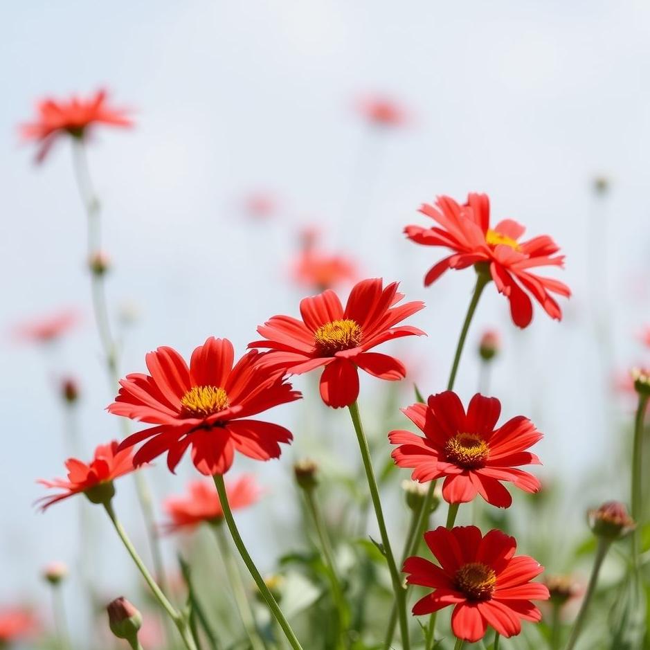 Dream : Red live flowers in a dream